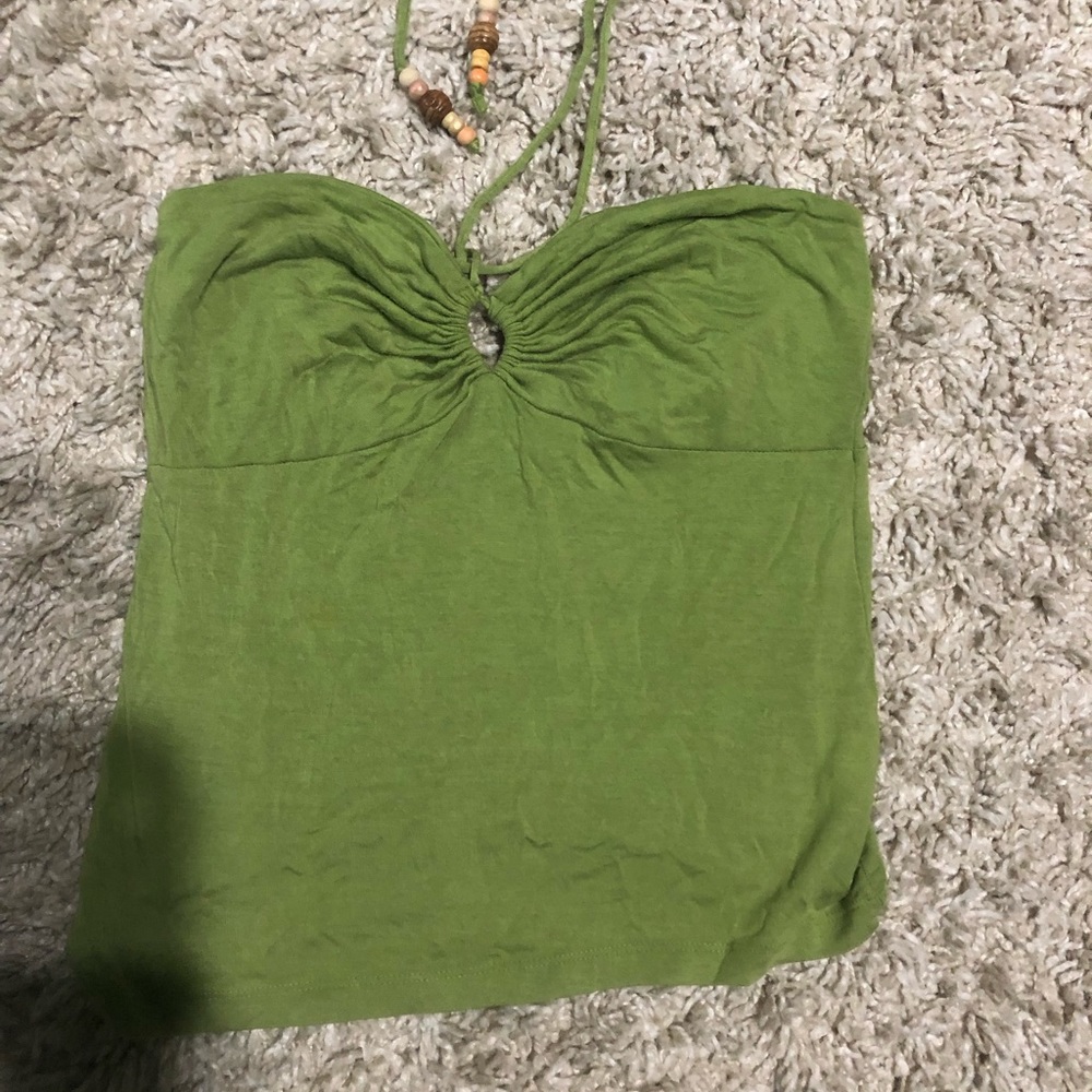 Gap Green halter top with beads on the strap